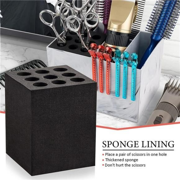 Hair Salon Scissor Storage Holder, Marble Pattern Hairdresser Shears Rack - Picture 4 of 7